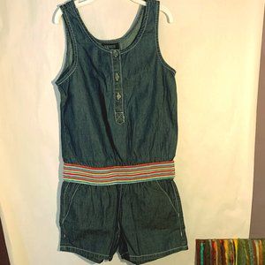 Squeeze Denim One Piece tank w/ neon waistband -10